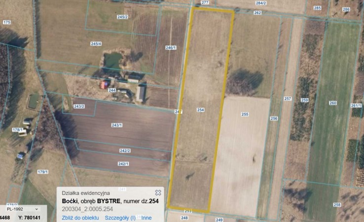 działka na sprzedaż - Boćki, Bystre