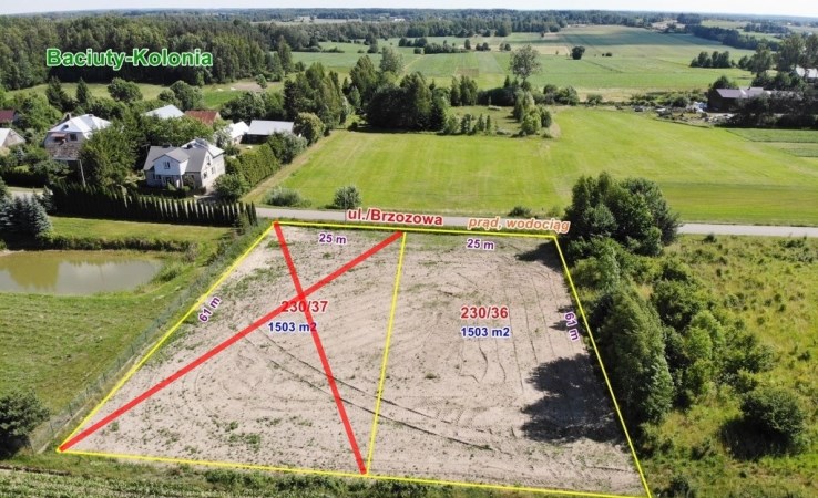 działka na sprzedaż - Turośń Kościelna, Baciuty-Kolonia, Brzozowa